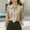Khaki, variant on Women's Classic Tie-Neck Blouse with Lapel Long Sleeve Contrast Formal Shirt for Office Wear White,M