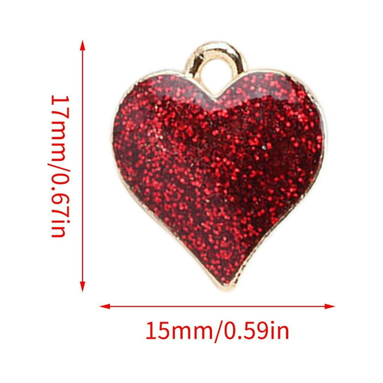 Wendunide 2024, 2023 Clearance, Hoop Earrings, 30 PC Heart Shape Charms Bling Charms for Jewelry Making Valentine's Day DIY Earring Bracelet Necklace