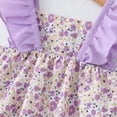 thumbnail image 5 of Girls Dresses Summer Sleeveless Floral Bow Cute Sweet Suspender Skirt Hat Baby Girl Dress Purple 18 Months-24 Months, 5 of 5
