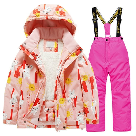 WEAIXIMIUNG Boy Easter Outfit Kids Lined Ski Jacket & Pants Set Winter Snowboarding Rain Coats Girls Boys Snow Suits