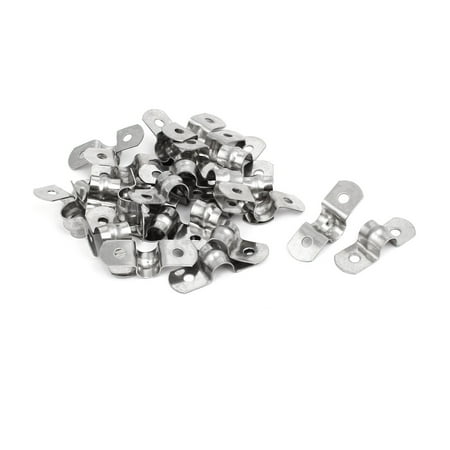 

M8 201 Stainless Steel Two Hole Pipe Straps Tension Tube Clip Clamp 25PCS
