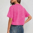 thumbnail image 5 of WEIGFI Workout Tshirts For Women Cotton Loose Fit Cropped Tops Yoga Running Crew Neck Short Sleeve Lightweight Clothes Solid Color Trendy Relaxed Beach Everyday Wear,Pink,XL, 5 of 7