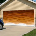 thumbnail image 5 of Orange Ombre Stripes Garage Door Cover Banner 7 x 16 FT, Farmhouse Retro Abstract Waves Art Garage Door Curtains Backdrop with Grommets for Indoor Outdoor Wall Party Porch Yard Decorations Background, 5 of 9