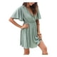thumbnail image 3 of Sunloudy Vestido casual de manga corta para mujer, a la moda, estampado de puntos, cuello en V, cintura alta, vestido de gasa Sunloudy S M L XL, 3 of 8