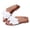 White, variant on Women's Beach Slippers with Bow Leather Footbed Slide Shoes Comfortable Walking Flat Sandals for Ladies Vacation White Size 6.5