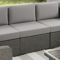 thumbnail image 3 of Martha Stewart Indoor-Outdoor Modular Patio Sectional Sofa Center Seat in Gray Rattan Wicker with Gray All-Weather Cushions, 3 of 12