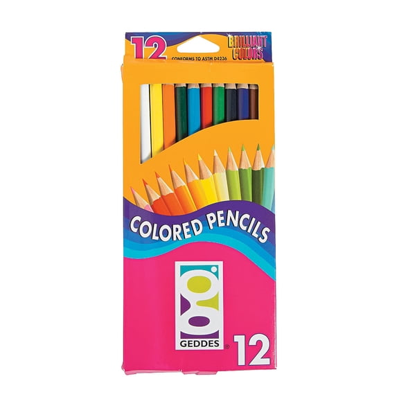 -!- 12 Ct. Colored Pencils-Geddes - Basic Supplies - 12 Pieces