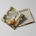thumbnail image 2 of Cat Canvas Wall Art, Cats Sitting on Window Looking Outside Pictures Prints, Floral Artwork Wall Decor for Bedroom Living Room Ready to Hang Home Decorations (16x16 Inches, Cat1), 2 of 6