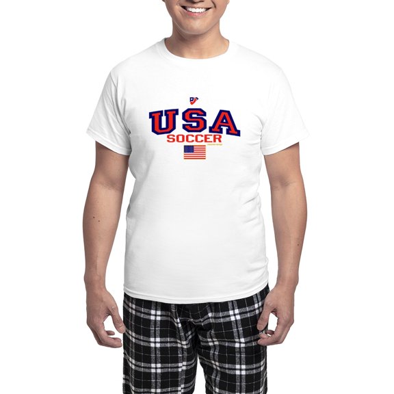 CafePress - USA American Soccer Men's Light Pajamas - Men's Light Loose Fit Cotton Pajama Set