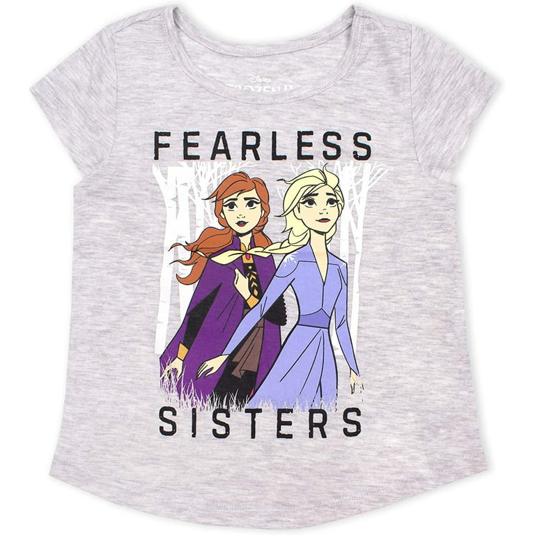 II Girls T for Princess Frozen Shirts and with and 3-Pack Elsa Disney Toddlers Anna