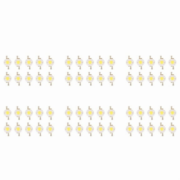 60 Pieces High Power 2 Pin 3W Warm White LED Bead Emitters 100-110Lm