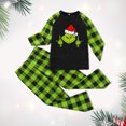 thumbnail image 3 of Conjunto de pijama familiar de 2 piezas, traje con estampado de dinosaurio y cuello redondo (Kid Green 8-9T) Ygjytge Verde niño 8-9 años, 3 of 5