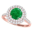 thumbnail image 2 of Aonejewelry 1.45 Carat Ttw Halo Emerald and Diamond Bridal Set In 14k Rose Gold, 2 of 4