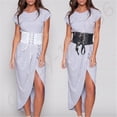 thumbnail image 5 of Women Ladies Soft PU Leather Wrap Around Tie Waistband Lace Up Eyelet Corset Belt Cinch Waist Wide Dress Belt, 5 of 9