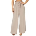 thumbnail image 2 of Women's Boho Plain Wide Leg Apricot Pants Petite M (6), 2 of 5