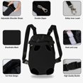 thumbnail image 3 of Mochila transportadora para perros con patas para mascotas, bolsa de viaje para gatos, mochilas ajustables para cachorros, portadores de manos libres (pequeño, negro), 3 of 5