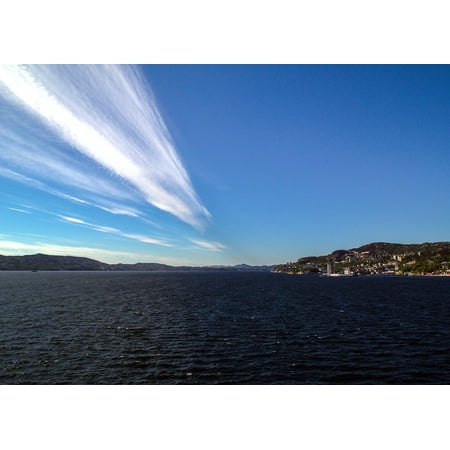 Canvas Print Clouds Sea Fjord Bergen Sky Norway Stretched Canvas 10 x