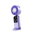 thumbnail image 3 of Ventilador de mano pequeño con ruido de pantalla LED bajo 35dB Cargo USB práctico 100 Ventilador personal de velocidad ajustable para el estado físico violeta, 3 of 8
