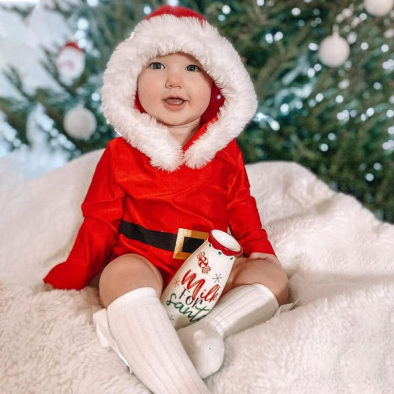 BULLPIANO 0 24M Christmas Outfits Baby Boys Girls My 1st Christmas Santa Claus Rompers Bodysuit Pants with Christmas Hat