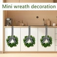 thumbnail image 2 of PLYZLE 1 Pc 9" Mini Eucalyptus Wreath Artificial Spring Summer Greenery Wreath for Front Door Farmhouse Kitchen Cabinet with Ribbon for Porch Wall Window Decor(Plaid Bow Style), 2 of 9