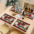 thumbnail image 6 of Christmas Placemats Set of 6,Red and Black Buffalo Check Plaid Christmas Table Place Mats,12x18 Inch Winter Xmas Holiday Kitchen Dining Tables Mats Set of 6 for Indoor Outdoor Home Party Decor, 6 of 8