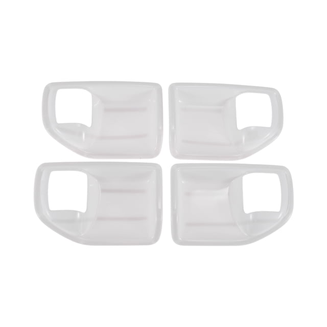 Cubierta de Tazón de Mango de Puerta Interior para Jeep Wrangler JK 4DR 2011-2017 Marco de Decoración de Mango de Puerta Interior Blanco ABS 4 Pcs