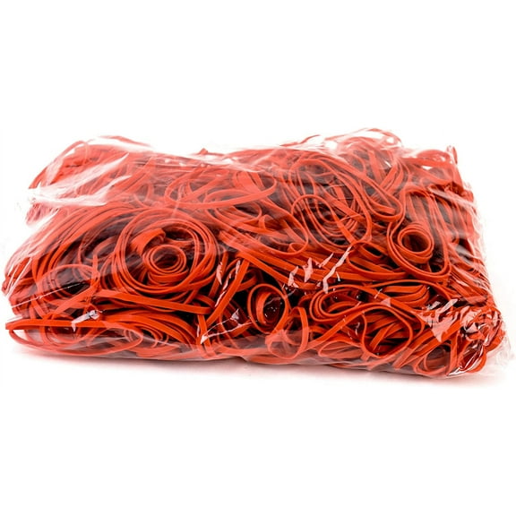 Rubber Bands RED Size #32 (3 x 1/8 inches) 700pcs (1 Pound per Box) - Rubber Bands for Office, Commercial, Store, Home, Kitchen, Industrial, Money, Electrical Use by EcoQuality