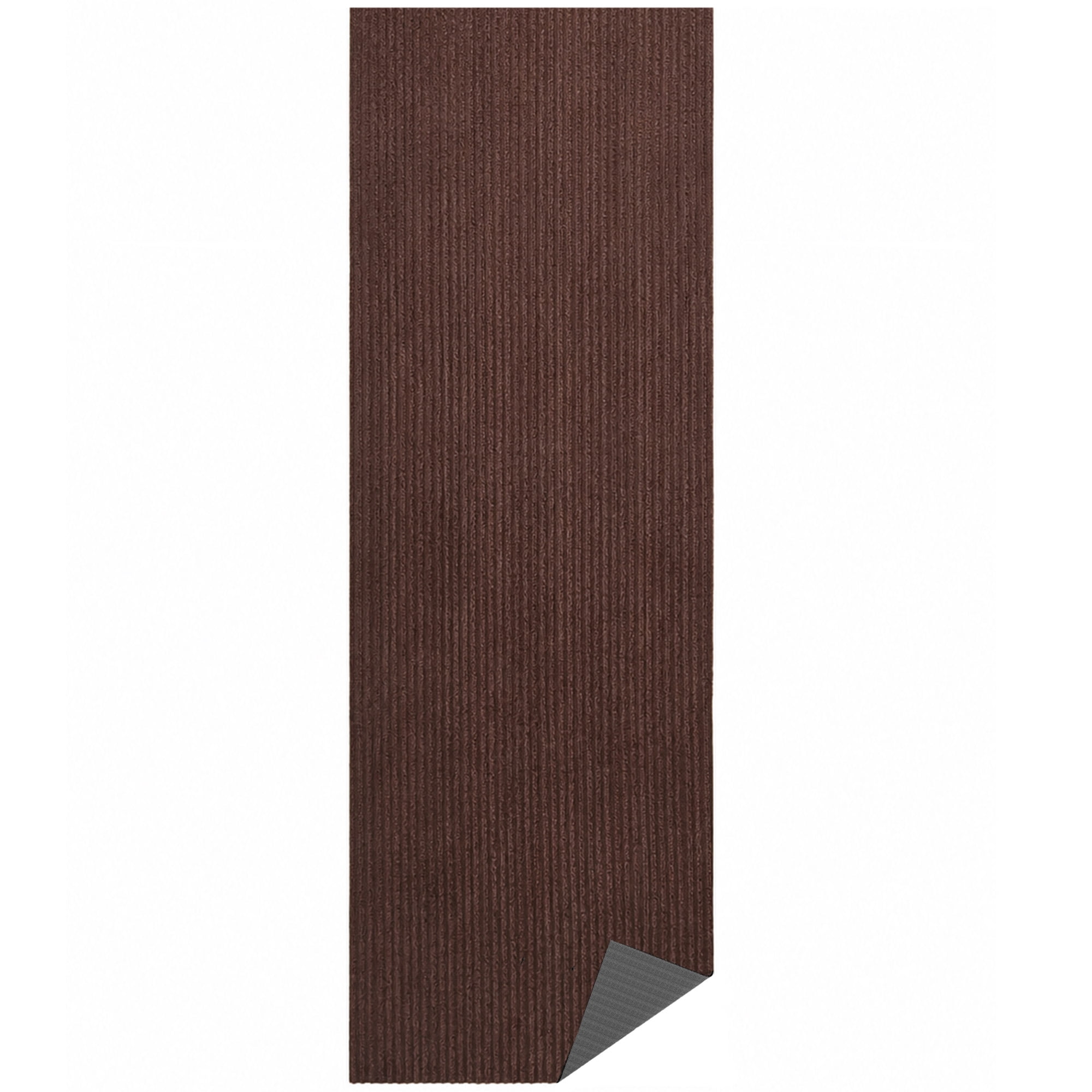 Ottomanson 2'7" x 41' Non-Slip Hallway Runner Rug, Waterproof Carpet Runner for Entryway, Dirt Trapper, Brown