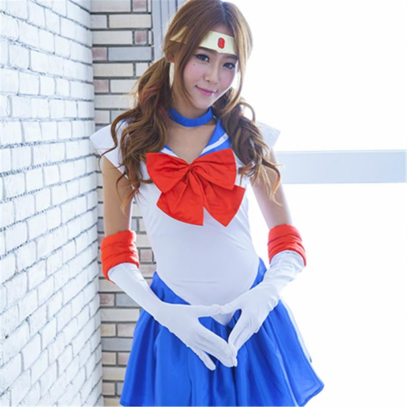 Funidelia Disfraz De Mercurio – Sailor Moon Para Mujer, Cosplay Oficial Con Vestido, Tiara, Guantes Y Cubrebotas, Talla L