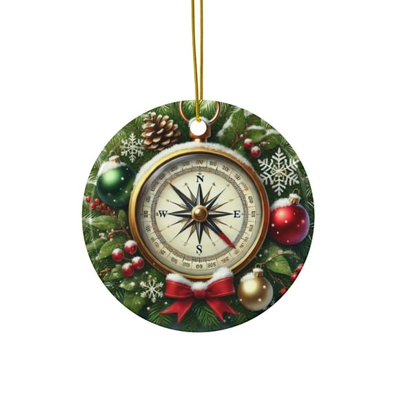 Ornament Festive Compass Holiday Tree Ornament Perfect for Nature Lovers & Adventurers, 1PC
