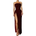 thumbnail image 2 of Formal Dresses for Women Women's Strapless Slit Sequin Evening Dress Wedding Guest Dresses for Women A L, 2 of 7