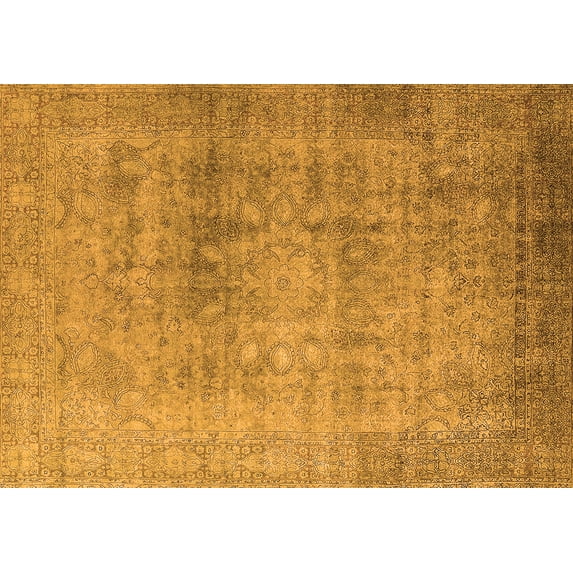 Ahgly Company Indoor Rectangle Oriental Orange Industrial Area Rugs, 3' x 5'