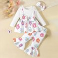thumbnail image 2 of HCNTES Baby Girl Clothes Fall Winter Girl's Long Set Graphic Tees T Shirt Shorts Two Piece Outfits Vacation Clothes, 2 of 9