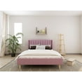 thumbnail image 2 of Tslinn Queen Valvet Platform Bed with Tools & Slats, Pink, 2 of 5