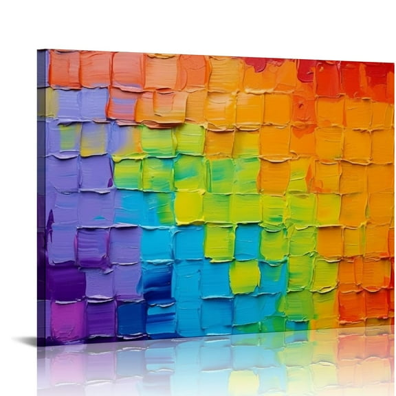 ONETECH Hand Painted Texture Large Oil Painting on Canvas Modern Abstract Huge Wall Art for Living Room Decor Contemporary Artwork Framed Ready to Hang (16×12 inch)