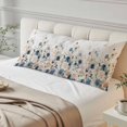 thumbnail image 4 of Navy Blue Spring Floral Body Pillow Covers 20"x60", Elegant Pastoral Flowers Watercolor Soft Brushed Microfiber Breathable Throw Pillow Covers, Pillowcase with Zipper for Couch Sofa Bedroom, 4 of 9