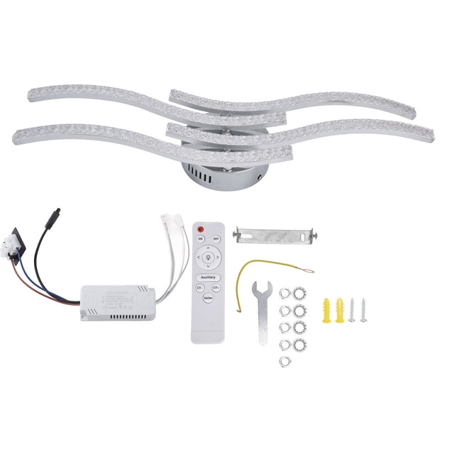 Luminaria regulable de 4 vatios para salas de estar y dormitorios, compatible con CA 85-265 V, luz de techo LED en forma de onda con control remoto