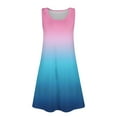 thumbnail image 7 of LTTVQM Dresses for Girls 2025 9-10 Summer Gradient Sundresses Cute Sleeveless Tank Dress Holiday Crew Neck Cover Up Dress with Pocket Red 9-10, 7 of 7