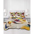 thumbnail image 2 of Quilts Queen Size Bedding Set, Brown Red Geometric Reversible Summer Quilt 3 Pieces, Modern Abstract Art Lightweight Bedspreads Coverlets with 2 Pillow Shams for All Seasons, 2 of 5