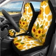 thumbnail image 2 of Yuyamidu Yellow Cow Print Car Seat Cover Set with Steering Wheel Cover Seat Belt Pad Cup Holder Sunflower Auto Armrest Cover Headrest Covers Keychain Fit for Most Cars SUVs, 2 of 7