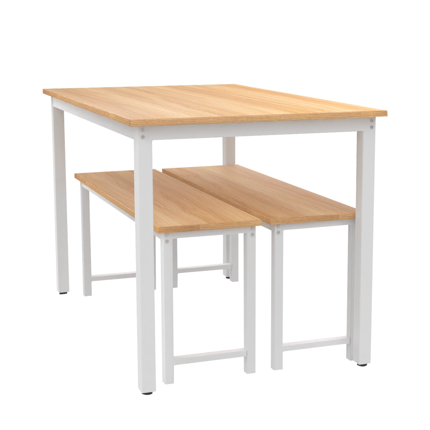 3 Piece Dining Table and Bench Set Vintage Wood Dining Table