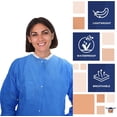 thumbnail image 5 of EZGOODZ Disposable Lab Coats for Adults Small Pack of 10 Blue Painting Lab Coat, 5 of 8