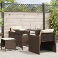 thumbnail image 1 of vidaXL 4 Piece Garden Sofa Set with Cushions Brown Poly Rattan, 1 of 5