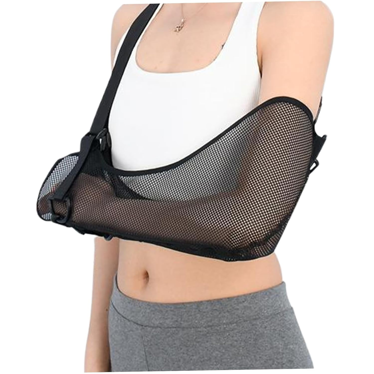 Hemvt Adjustable Shoulder Immobilizer Brace, Breathable Mesh Arm Sling for Rotator Cuff, Post-Surgery Support, Comfortable Elbow & Arm Brace for Men Women, Convenient & Durable
