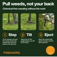 thumbnail image 3 of Fiskars 3-Claw Stand Up Weeder, 39" Long Ergonomic Handle with Easy-Eject Mechanism, 3 of 10