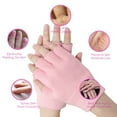 thumbnail image 4 of REGALWOVEN Pink Half Finger Moisturizing Cracked Skin Spa  Gel Gloves 1 Pair, 4 of 6