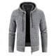 thumbnail image 3 of Suéter con capucha para hombre, abrigo grueso con forro polar, suéter suelto, suéter casual para hombre, cárdigan para hombre, 3 of 5