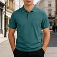 thumbnail image 4 of Fnnxeal Mens Polo Shirts Casual Waffle Solid Collared Summer Short Sleeve Polo Green Shirts for Men Size M, 4 of 6