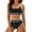 Black, variant on Womens Swimsuits High Waisted Bikini Sets Sporty Two Piece Color Block High Cut Black Women's Swimwear L