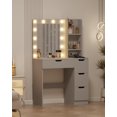 thumbnail image 4 of Vanity Desk with Mirror and Lights - Makeup Vanity Desk with 4 Drawers, Built-in Power Outlet & USB, Adjustable LED Lighting, Makeup Table for Bedroom, 4 of 7